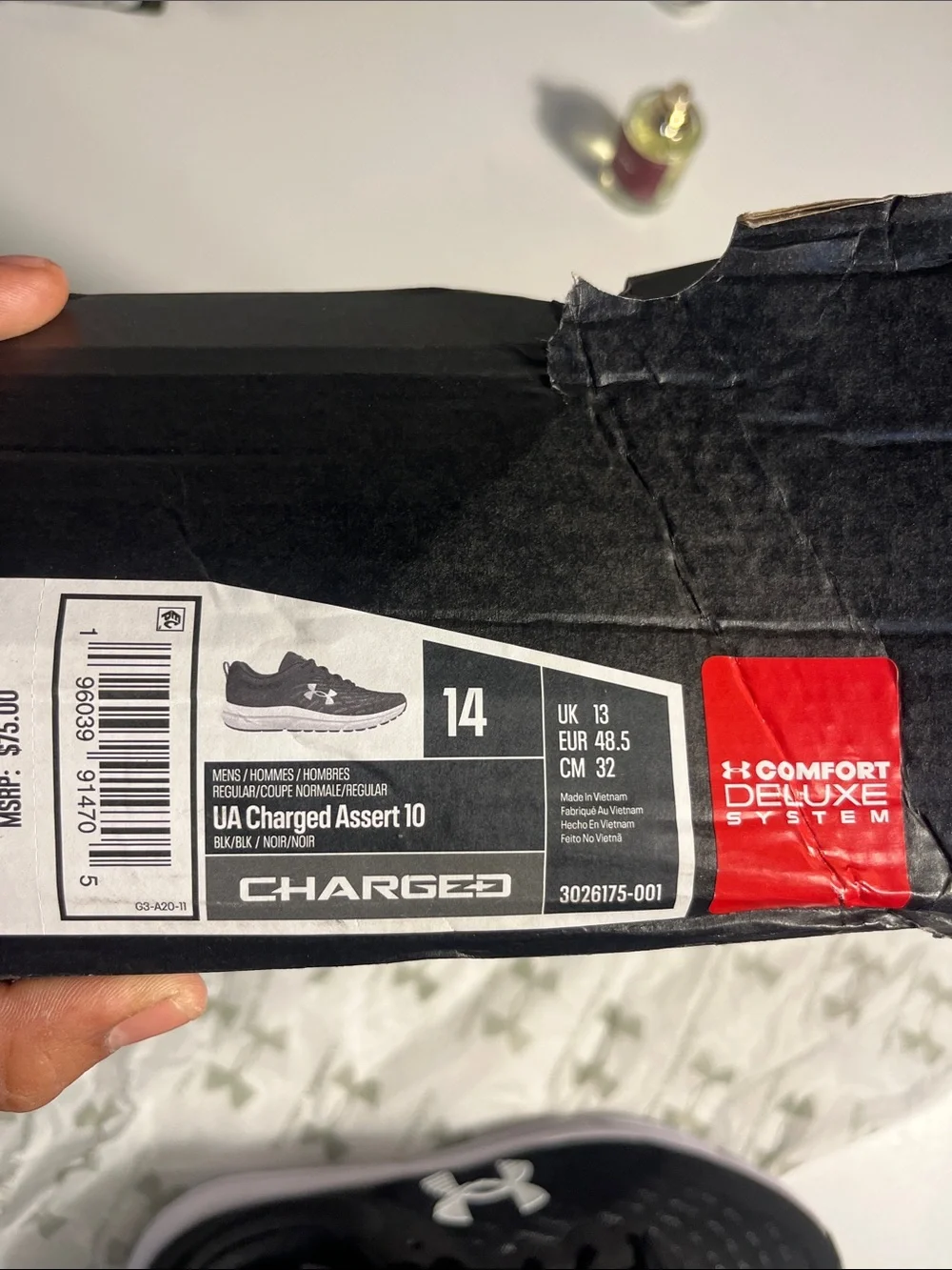 Under Armour Black and White Kids' Performance Sneakers
